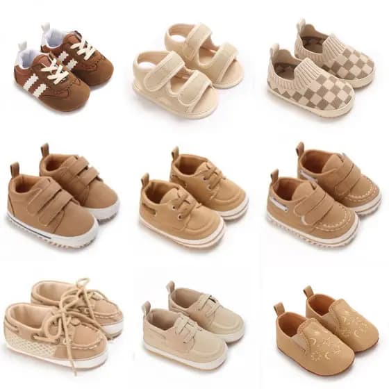 Primavera E Outono Sapatos Esportivos Confortáveis Com Sola De Pano 0-12 Meses Tênis Antiderrapantes Para Bebês