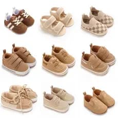 Primavera E Outono Sapatos Esportivos Confortáveis Com Sola De Pano 0-12 Meses Tênis Antiderrapantes Para Bebês
