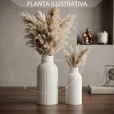 Kit Decorativo Minimalista Moderno - 2 Vasos Cachepot Moderno