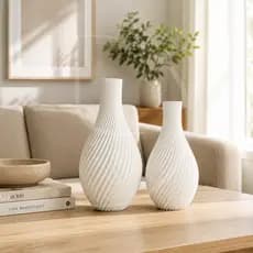 Kit Decorativo Moderno e Sofisticado – 2 Vasos Espirais Moderno