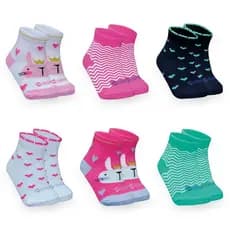Meias De Bebê Estampada 6 a 12 Meses Menina Menino Algodão
