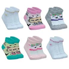Meia Rn 0 A 6 Meses Para Bebe Feminina Estampada