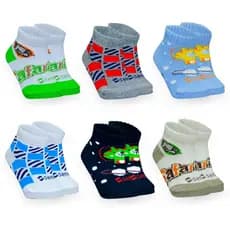 Meia Bebe Recem Nascido 0 A 6 Meses Menino Masculina Estampada Desenho