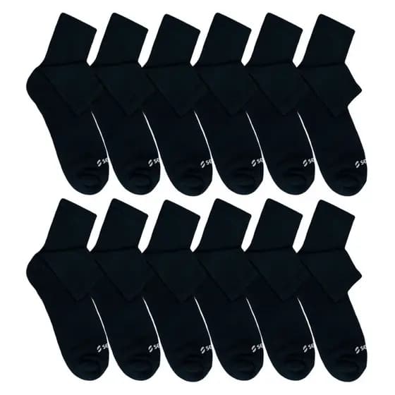 Kit Meia Cano Médio Adulto Feminina Masculina Preto Branco Cinza Algodão