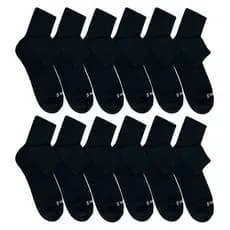 Kit Meia Cano Médio Adulto Feminina Masculina Preto Branco Cinza Algodão