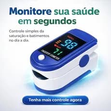 Oxímetro Digital Portátil de Dedo SpO2 Batimentos Cardíacos Tela LED Monitor Cardíaco Uso Doméstico
