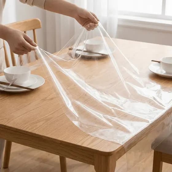 Toalha de Mesa de Plástico Para 4 6 8 e 10 Lugares Impermeável Quadrada Térmica Cozinha