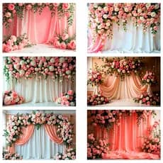 Fundo Fotográfico Tecido Sublimado FLORAL Casamento 3D 1,50 x 2,20 Mt