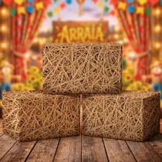Capa de Caixote Feno Decoração de Festa Junina em Tecido C/ Elástico