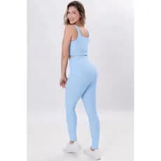 Conjunto Academia Feminino Top com Bojo e Calça Legging Cintura Alta