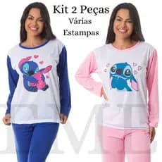 Pijama Inverno Longo Adulto Feminino Confortável PROMOCAO