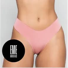 Kit 5 Calcinhas Lisas Sem Costura Tanga Corte a Laser forro algodão