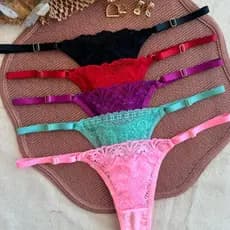Kit 10 Calcinha Fio Duplo em Renda Feminina com Alça Regulável — Delicada, Sensual e Confortável
