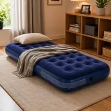 Colchão Inflável Solteiro Aveli 191x73x22 Camping Praia Visita Cama De Ar Portátil Resistente Azul