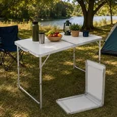 Mesa Portátil Pés Dobráveis Vira Maleta Camping Praia