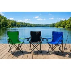 Cadeira Dobrável Com Porta Copos e Bolsa para Camping/Pesca/Praia/Piquenique