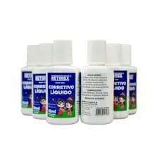 Corretivo Líquido Branco Escolar Escritorio 18ml kit com 2/ 6 / 12 Unidades