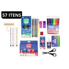 Material Escolar Para Crianças Ensino Infantil Meninos/meninas - 57 ITENS