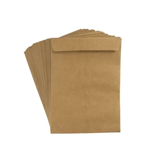 500 Envelope Kraft Natural 17,6x25cm Gramatura 80g/m² Uso para documentos, curriculum, escritório