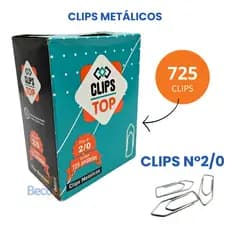 Clips N° 2/0 Top Metálico Caixa Com 725 Unidades Clips Galvanizado