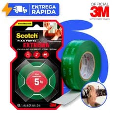 Fita Dupla Face 3M Original Extrema Fixa Forte 24mm X 2m Para Parede Fixa Quadro Espelho 5kg Scoth