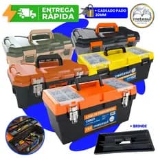 Maleta Caixa de Ferramentas 18.3" e 19.5" Tática ou Cargo Multiuso Reforçada com Bandeja Metasul