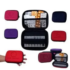 Nécessaire Porta Remédios Para Viagem Primeiros Socorros Organizador Bolsa Medicamentos Emergência