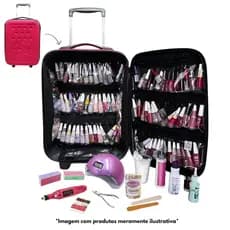 Mala Manicure  cosméticos-maquiagem com porta esmalte mala de bordo  (carrinho de 2 Estágio) Triunphobag original