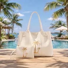 Bolsa Feminina De Praia Silicone Impermeável Com Necessaire
