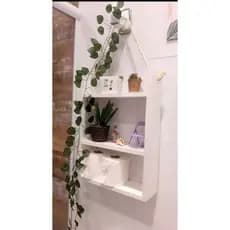 Nicho organizador com suporte divisórias prateleira 100%Mdf banheiro cozinha quarto sala com corda de sisal