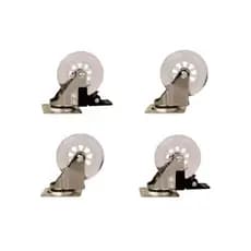 Kit 4 Rodízios Rodinha Silicone Giratório 50MM Sendo 2 Com Freio e 2 Sem Freio