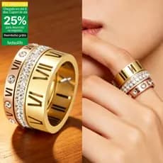 Anel Multi-anel exclusivo Fedsolife letras romanas anel de joias da moda da moda