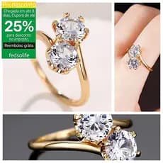 Fedsolife Anel de Noivado Zircônia Brilhante, Presente Elegante Feminino, Design Europeu