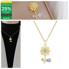 Fedsolife Colar À Prova De Aço Titânio , Giratório , Personalidade , Flor , Luxo Lindo