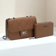Bolsa Feminina Alça De Corrente Transversal kit2 bolsa com carteira Pequena Festa Balada Moda Blogueira LZ360