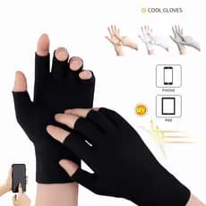 Luvas de proteção solar de meio dedo para ciclismo com protetor solar High Elastic Anti-Derrapante Estilo Fino Respirável Soli