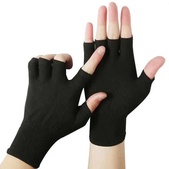 "Luvas Unissex Algodão Toque Sensível - Sem Dedos, Proteção UV - Ciclismo/Aventura"