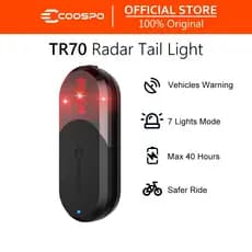 COOSPO Bicicleta Radar Luz Traseira Ciclismo Retrovisor Aviso De Tráfego Traseiro Para Equitação Noturna Freio Flash-TR7