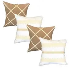 Kit 4 Capas de Almofadas Decorativas Off White 45x45 Para Casa Sofá Luxo
