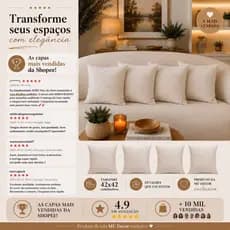 Kit Capas de Almofadas Decoração Elegante Boho Chic Minimalista