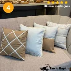 Kit 4 Capas Bege Tons Terrosos Tendência Boho Chic Sala Quarto