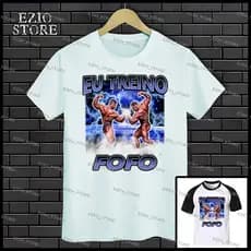 Camiseta Cbum e Ramon Dino "Eu Treino Fofo" Unissex, Blusa Camisa Treino, Bodybuilding