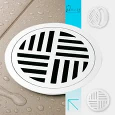 Ralo Redondo com Porta Ralo em Abs para Banheiro Branco 10X10