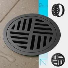 Ralo Redondo com Porta Ralo em Abs para Banheiro Preto 10X10