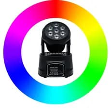Luz Projetor Dj Luatek Aparelho De Iluminacao De Led Moving RGB Lk-293 Rgb 7 Leds Bivolt