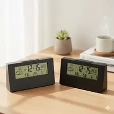 Relógio Despertador Digital Mesa LED Alarme Hora Data Temperatura Display Grande Compacto Moderno