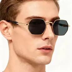 Óculos com armação quadrada de metal, estilo casual, adequanto parados ta homens quanto para mulheres.JK2432