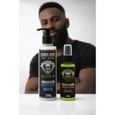 Kit Balm para barba 250 gr oleo Shave para barba 60 ml Amacia e modela Big Barber AntFrizz Profissional