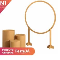 Kit Trio Cilindro e Painel Redondo Pegue e Monte Decoração Festas Eventos Aniversários Casamentos