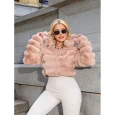 Puffer teddy de pelinho forrada tecido macio premium